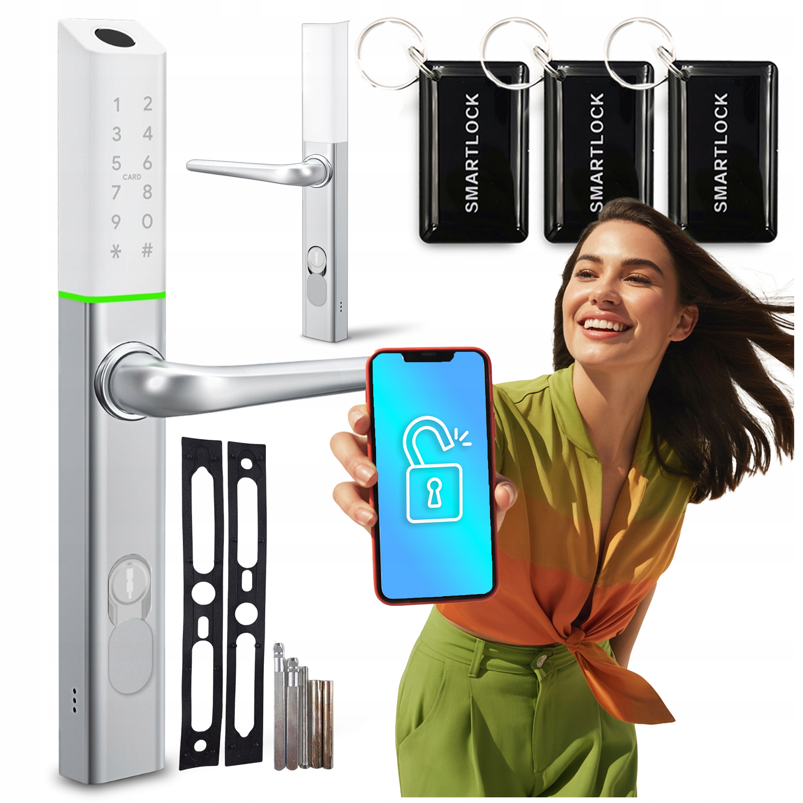 ELEKTRONICZNY ZAMEK KLAMKA do drzwi APP TTlock KOD PIN ODCISK PALCA BOOKING