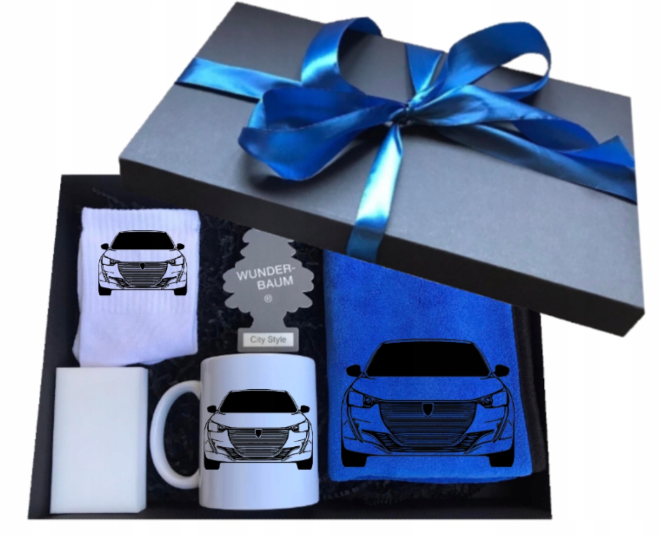 Sada pro řidiče auta Peugeot hrnek mikrovlákno skrapety dárek