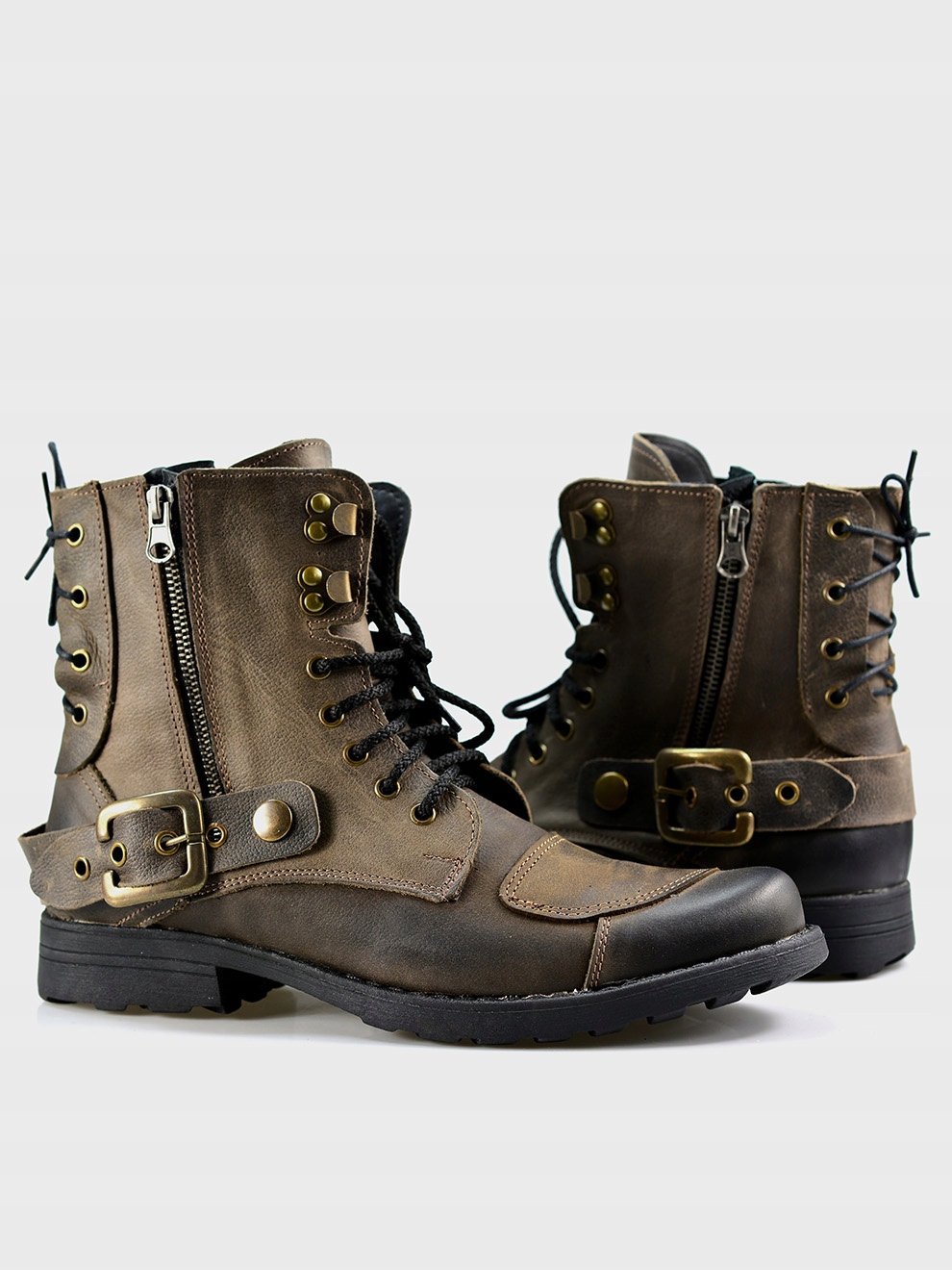 Skórzane Buty Motocyklowe All Ride Chad brązowe 42 Rozmiar 42