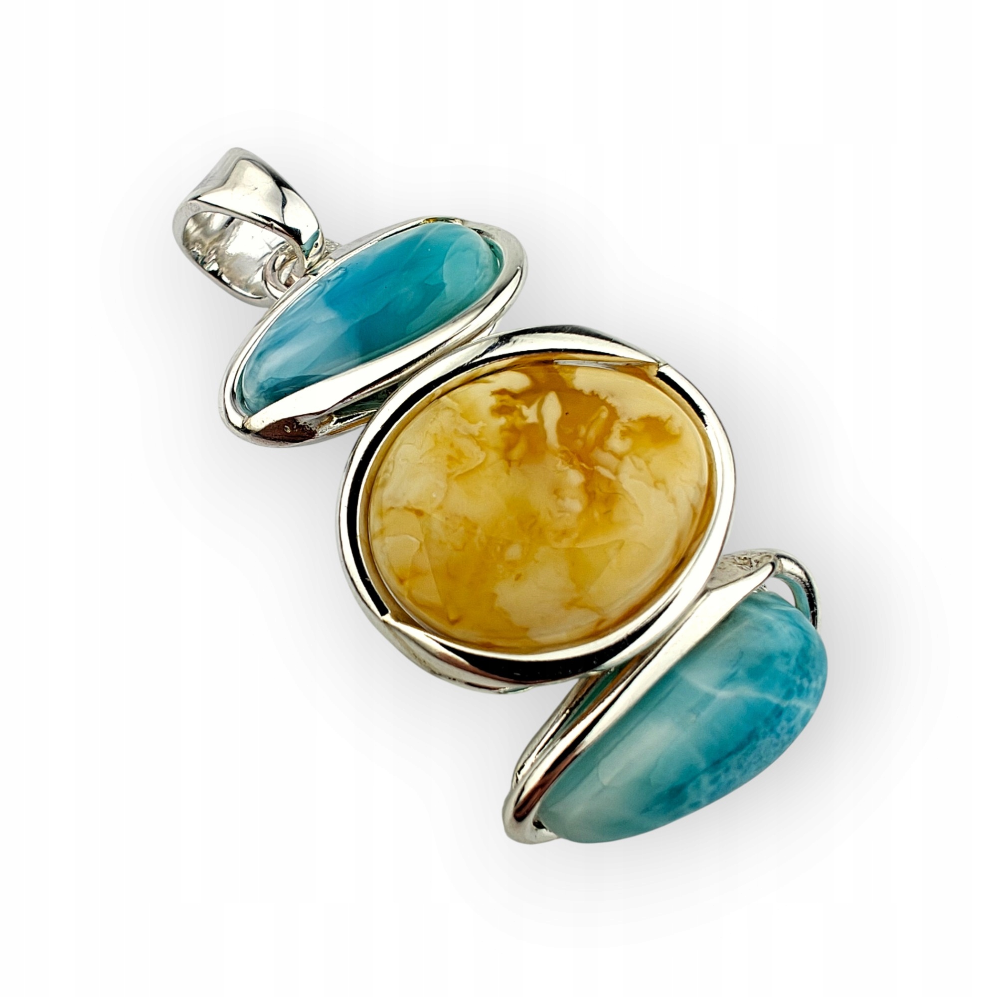 Unikátní přívěsek Jantar & Larimar – Spojení přírody a magie