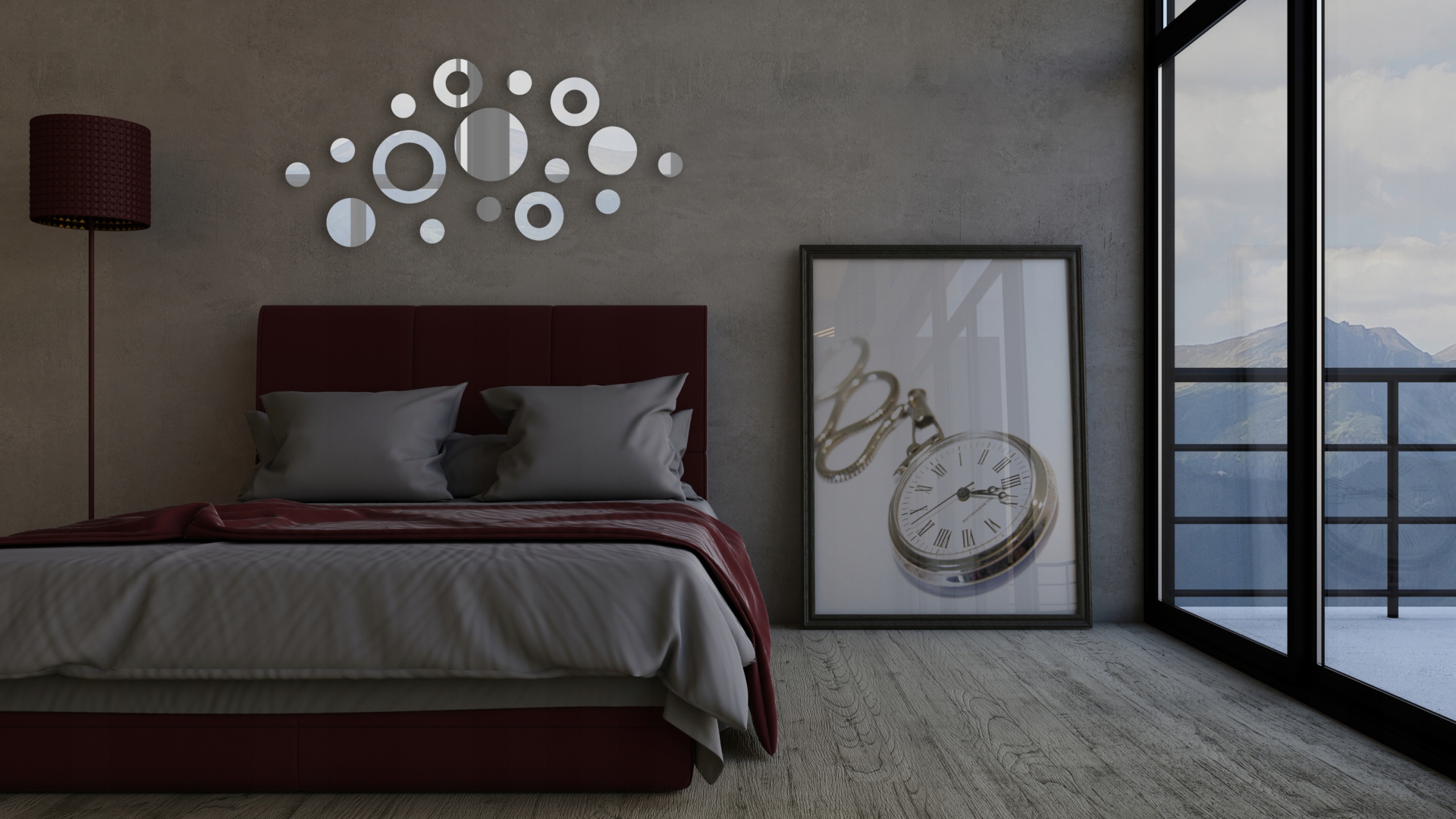 NAKLEJKI NA ŚCIANĘ LUSTRZANE KOŁA DECOR GLAMOUR Długość 53 cm