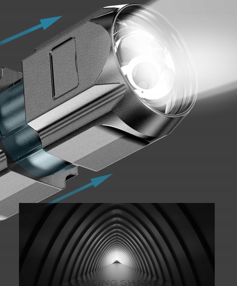 LATARKA KIESZONKOWA AKUMULATOROWA SMILING SHARK 622A XPE LED ZOOM USB Model SHARK