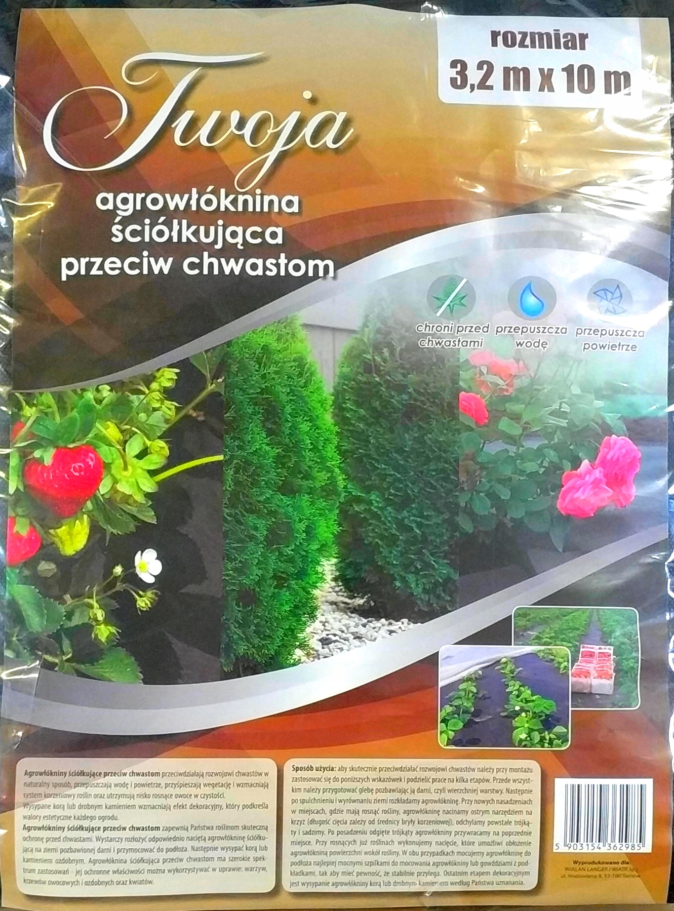 

Agrowłóknina Czarna Ściółkująca 50G Twoja 3.2x10 m