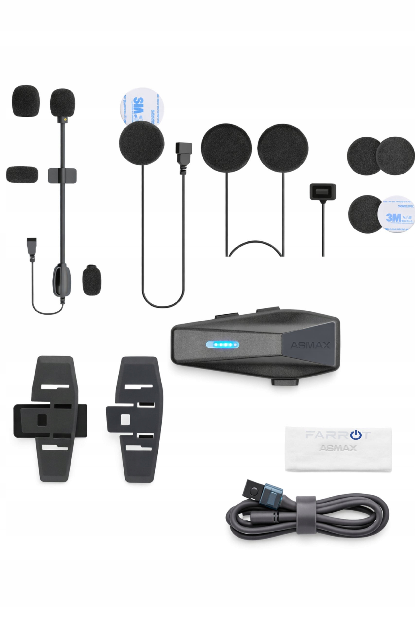 Interkom motocyklowy Bluetooth 5.4 do kasku Mesh 8 osób 8km ANC 160 km/h FM