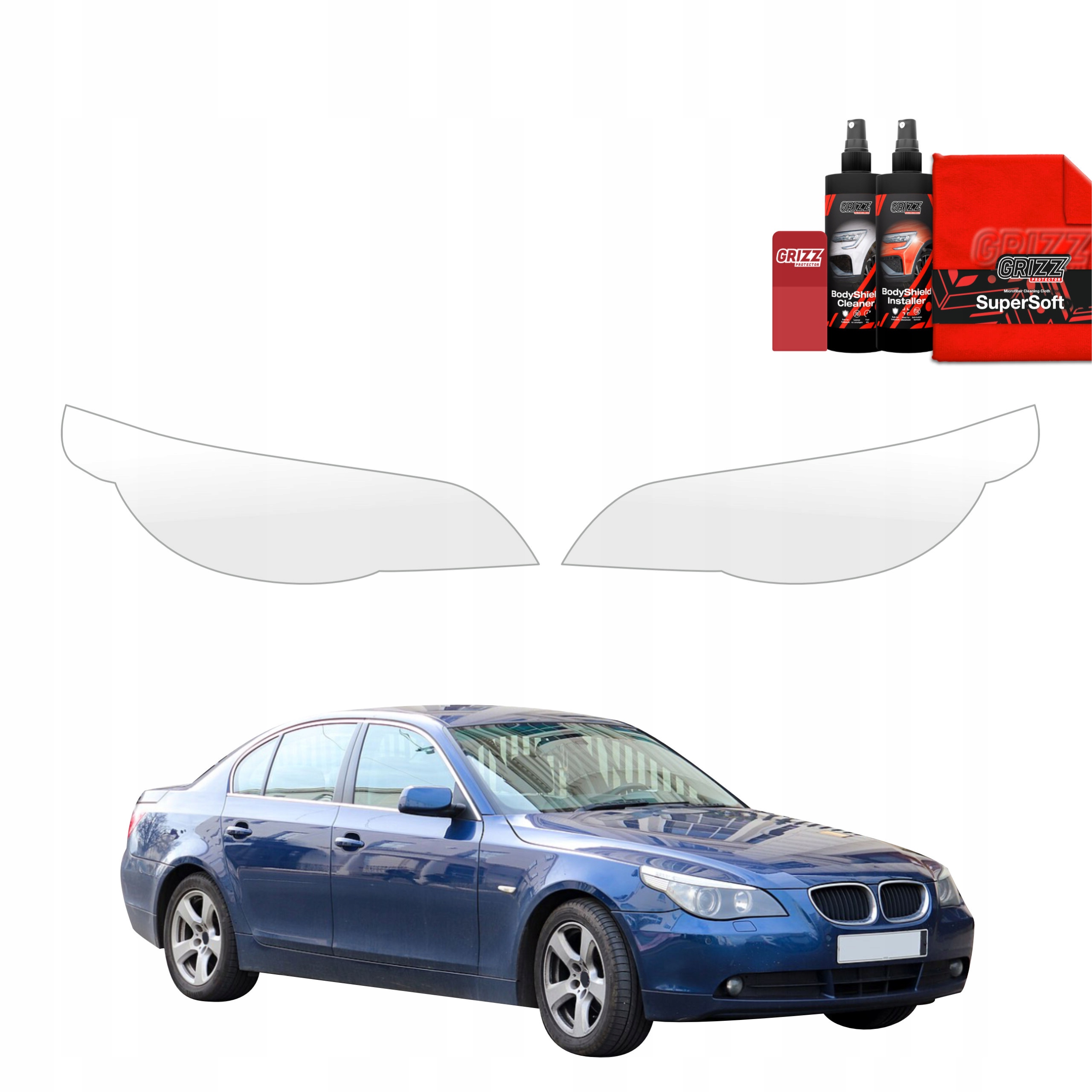 2v1 Fólie Ppf dýha na lampy pro Bmw 5 E60 Sedan PreLCI (2003-2007)