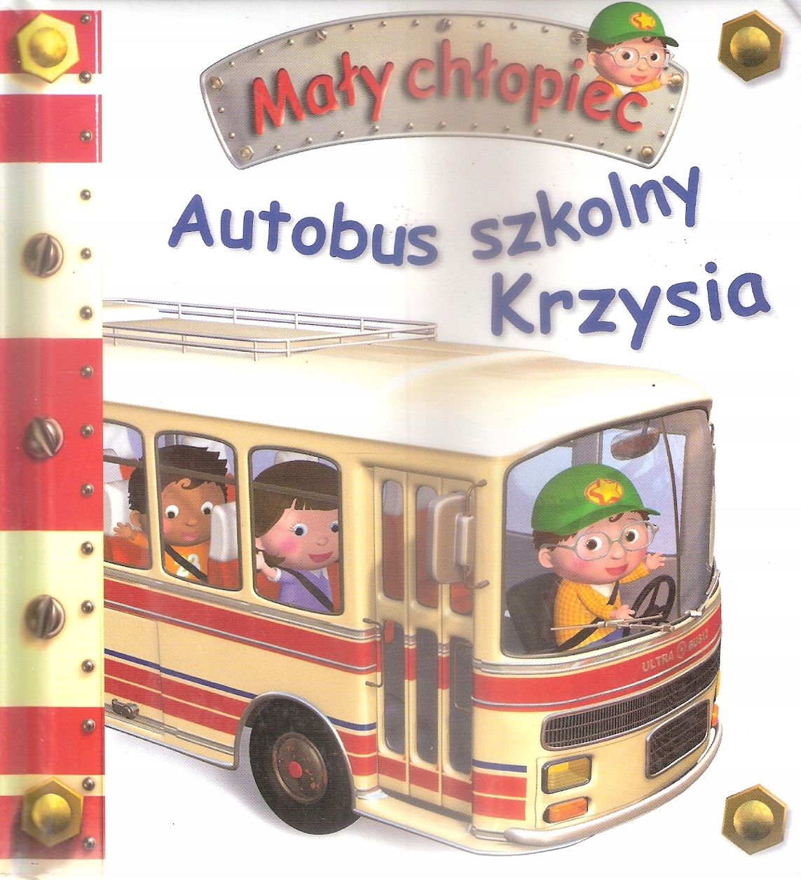 

Mały chłopiec. Autobus szkolny Krzysia