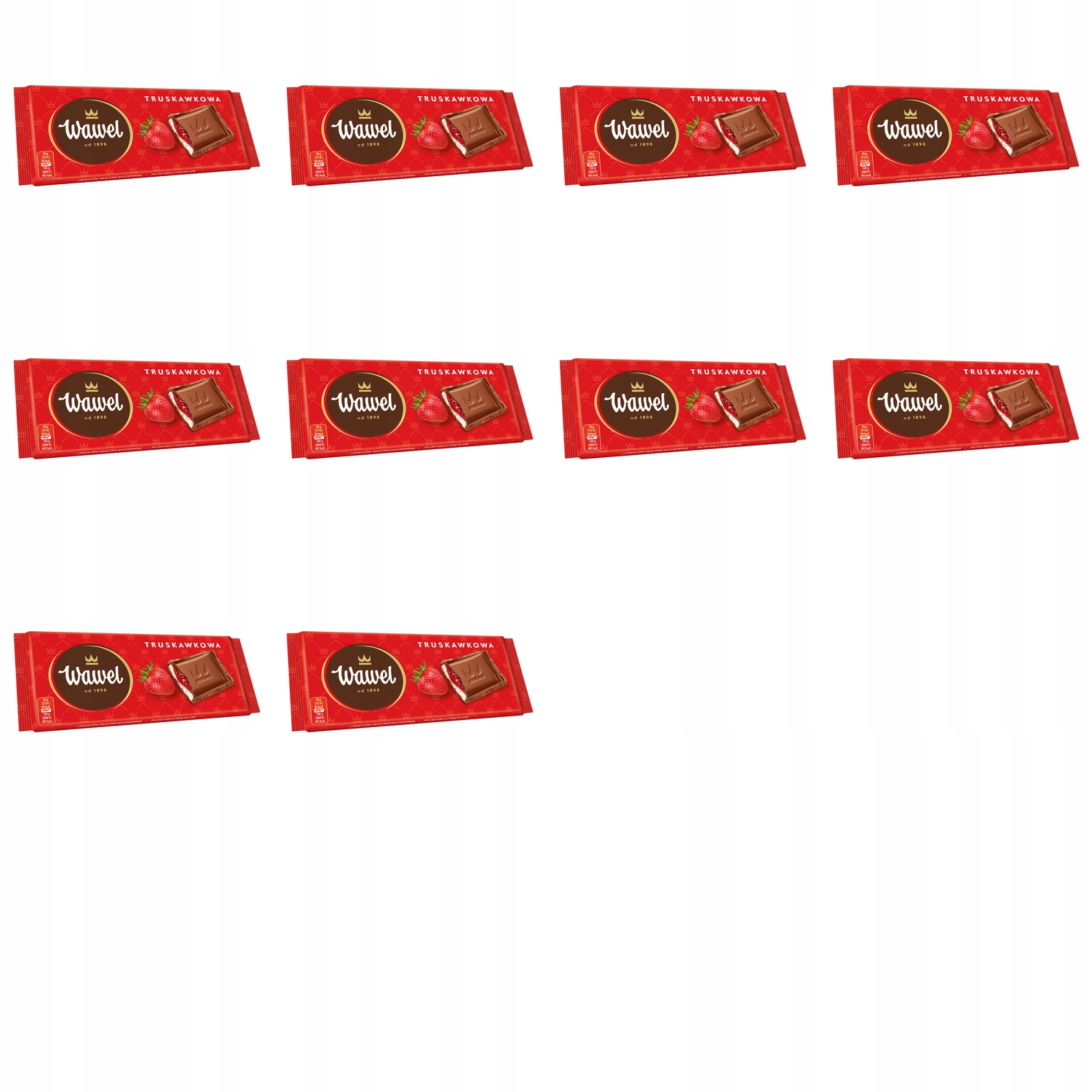 Levně 10x 90g Wawel jahodová čokoláda v krabičce