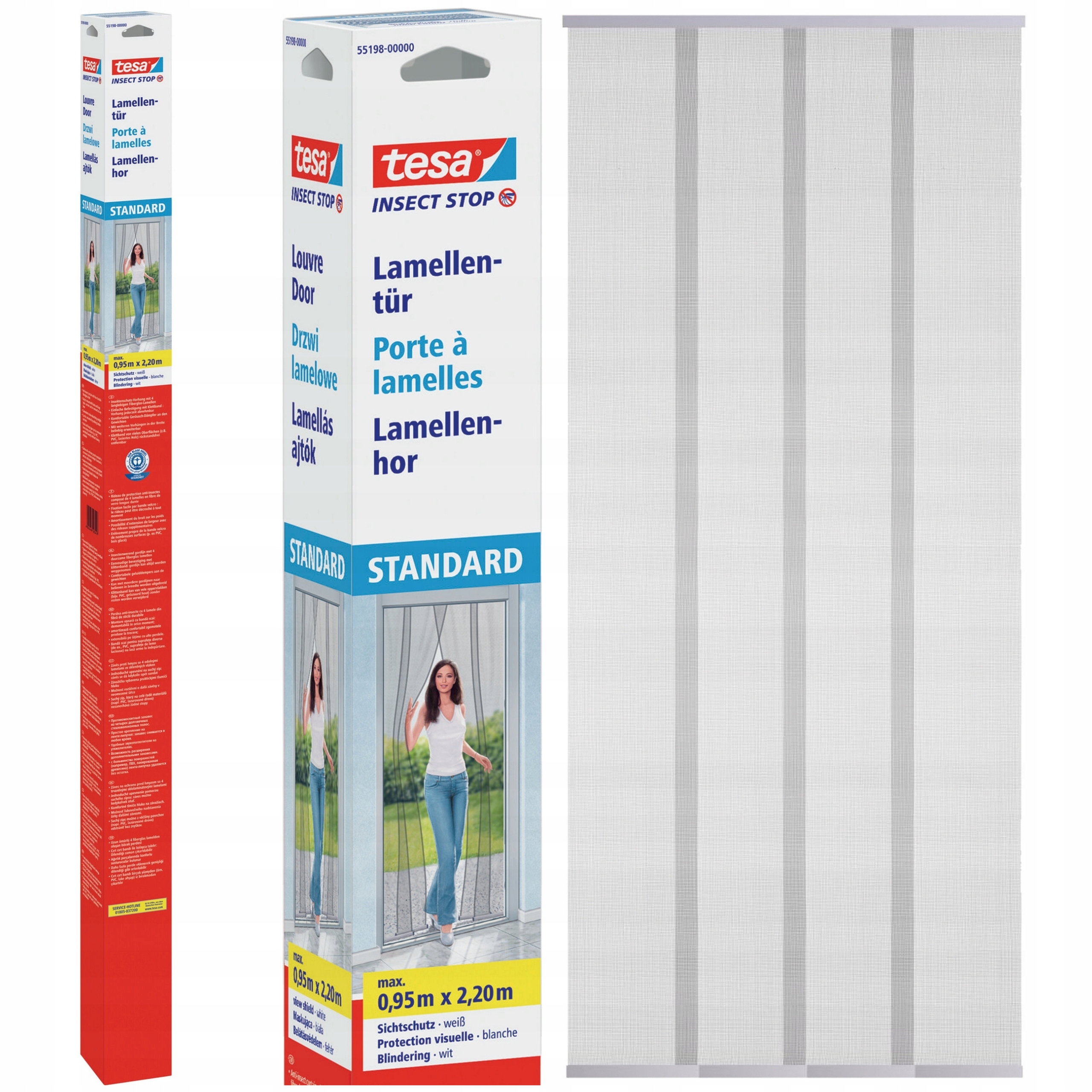 Moskytiéra na dveře Lamelová Tesa Okenní síť na hmyz 95 x 220 cm Bílá