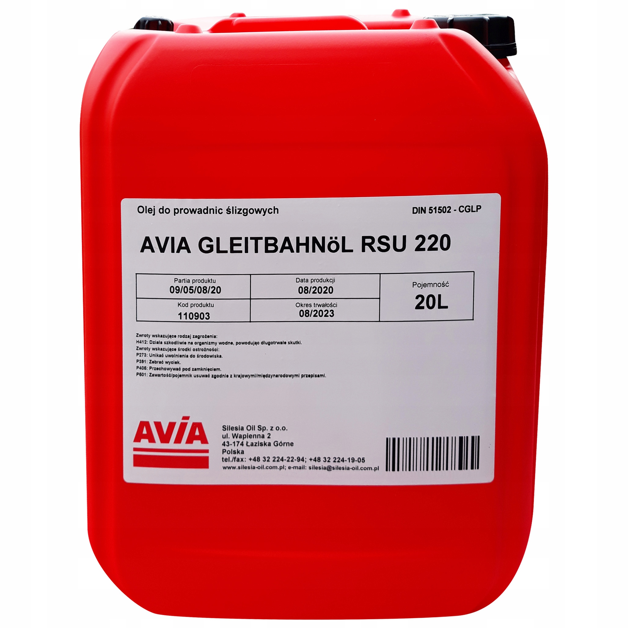 Olej do prowadnic AVIA Gleithbahnol RSU 220 20L RC