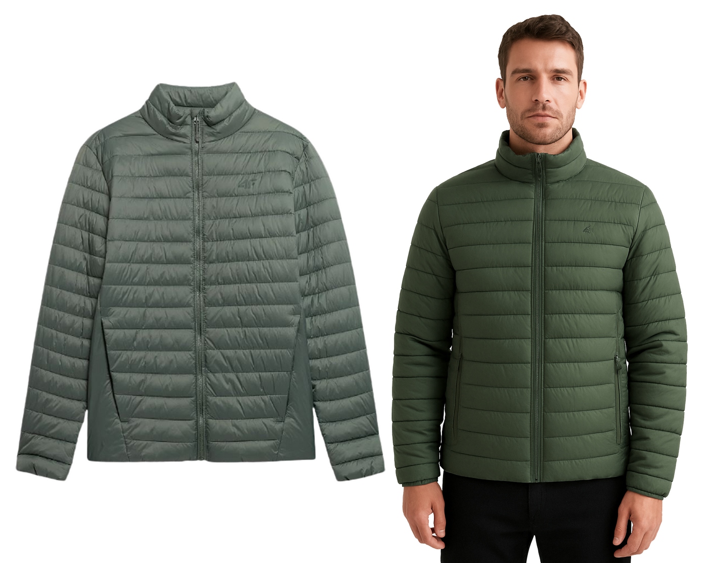 Pánská péřová bunda 4F pro mládež přechodová KUMP003 zelená S