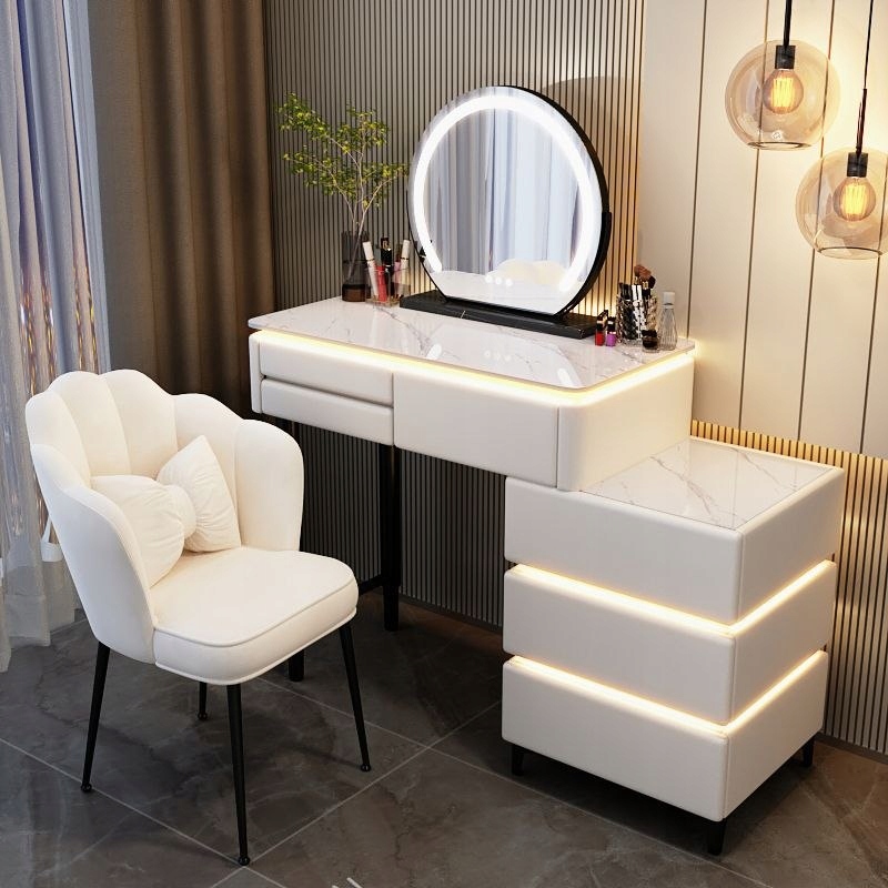 Toaletka kosmetyczna Led Marmurek/ Komplet mebli blat 100 cm Ana kolor bi