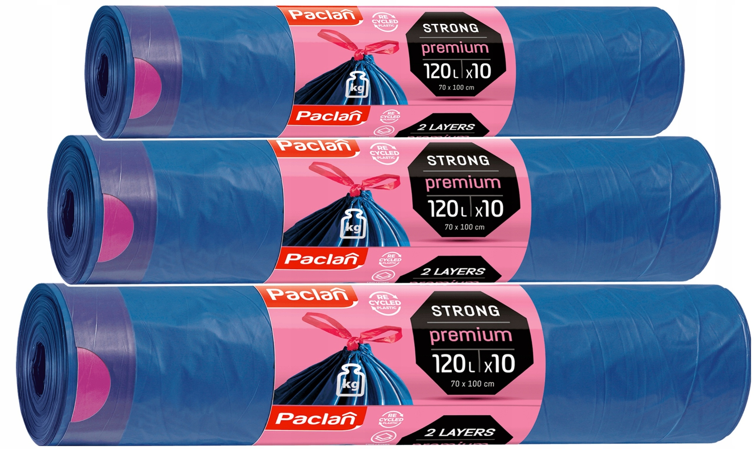

Worki Na Smieci Premium 120L 30 szt Paclan 3 rolki