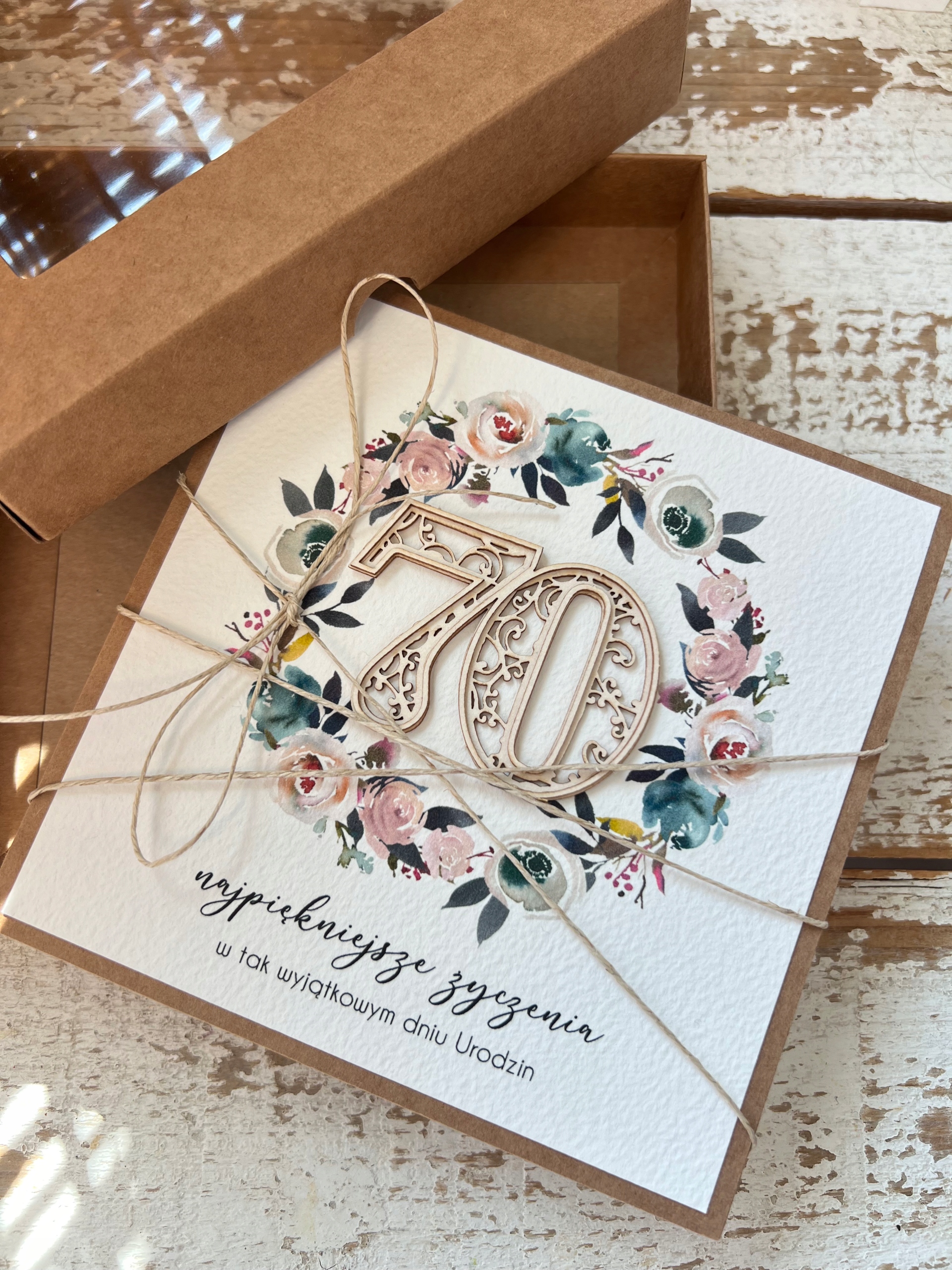 Personalizovaná jedinečná ručně vyráběná kartička k 70. narozeninám