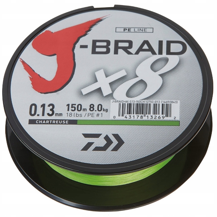Plecionka Daiwa J-Braid X8 Chartreuse 0,24mm 300m