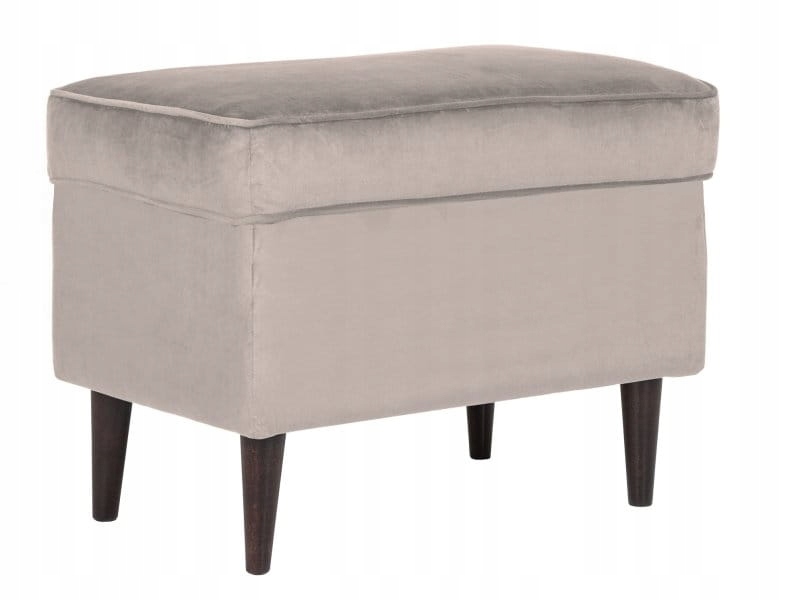 Podnóżek do fotela RON welurowy beżowy/wenge