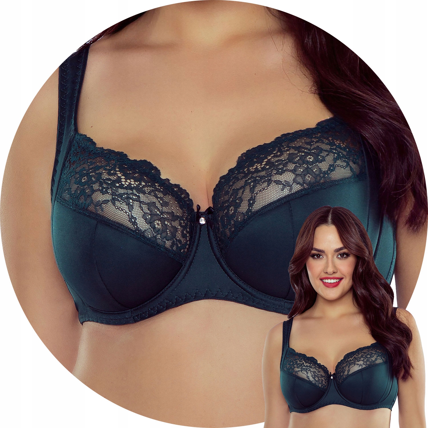 Vivisence 1056 zielony Biustonosz półusztywniany 80G Semi Soft