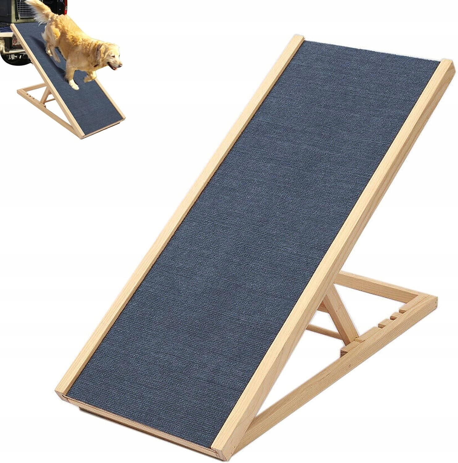 Levně Rampa Pro Psa Kočku Dayplus Protiskluzové Schody 100X40 Dřevěné Skládací