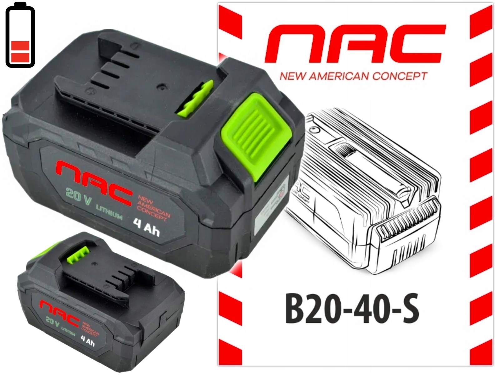Nac Akumulator bateria B20-40-S 4Ah Akumultisystem 20V Li-Ion