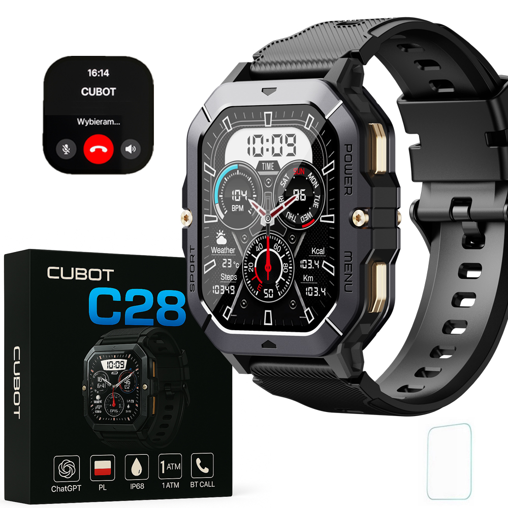 Smartwatch Zegarek Męski Cubot C28 Ai Rozmowy Pancerny Wodoodporny Menu Pl