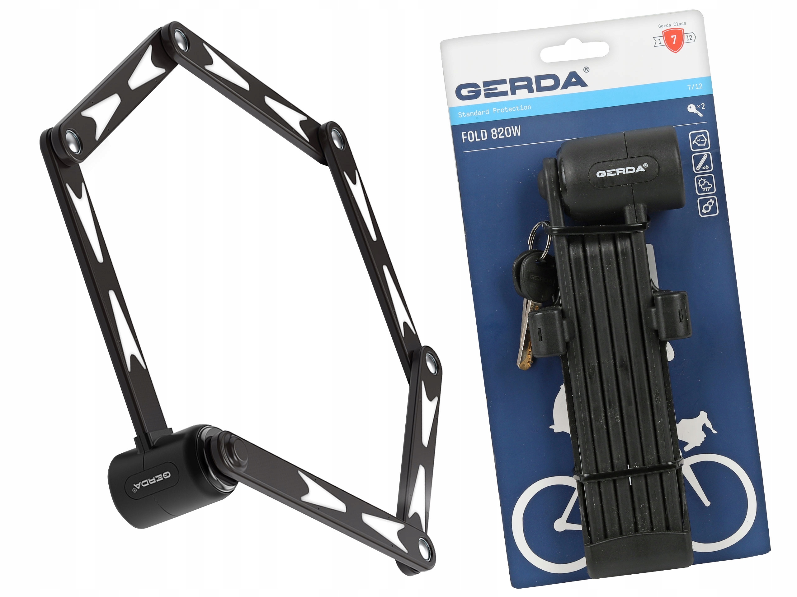 

Zapięcie rowerowe Gerda Fold 820W składane czarne