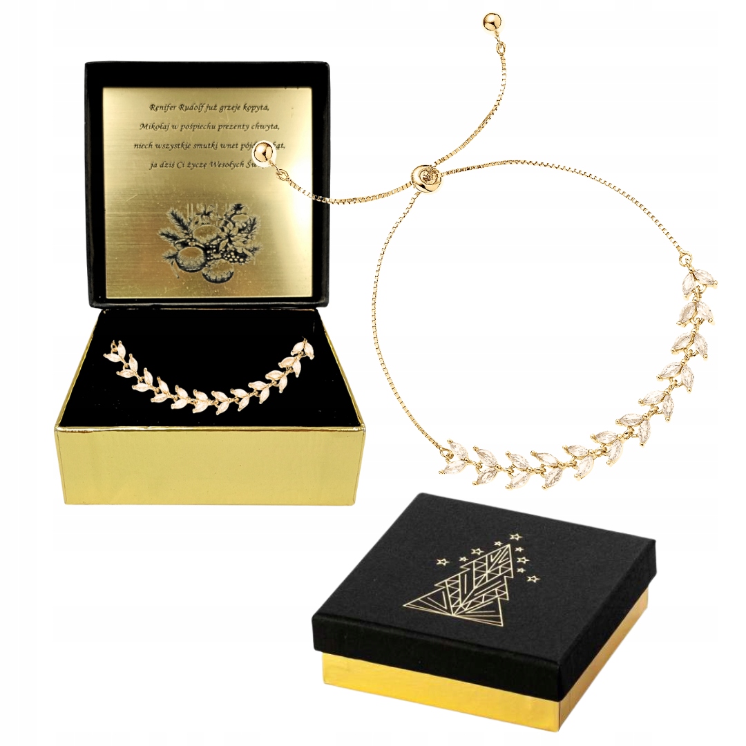 Dárek K Vánocům Pro Přítelkyni, Stříbrný Náramek Z Zirkony, Pozlacený