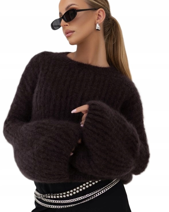 Cocomore Yarn Premium Svetr Zvonek Kid Moher Hnědá Čokoládová