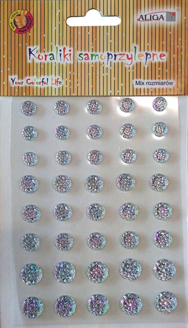 dżety kryształki kwiatki samoprz. opalizujące rozm.8,10,12mm | JET-3693 — 5
