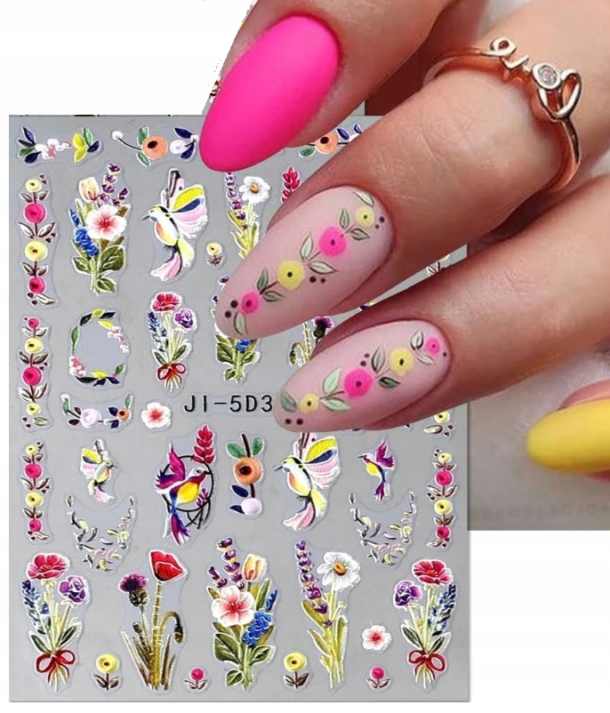 NAKLEJKI NA PAZNOKCIE SAMOPRZYLEPNE JI-5D31 Marka bez marki