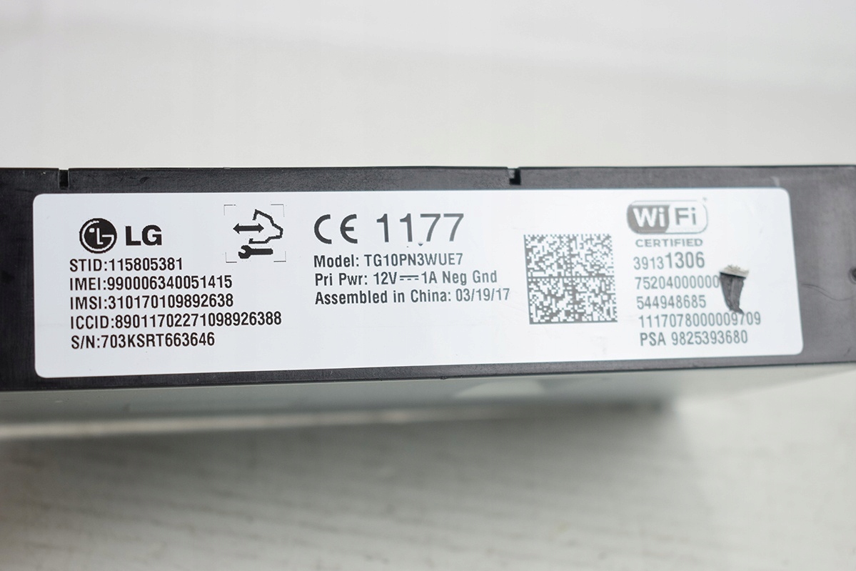 control unit module OPEL CROSSLAND X WIFI 9825393680