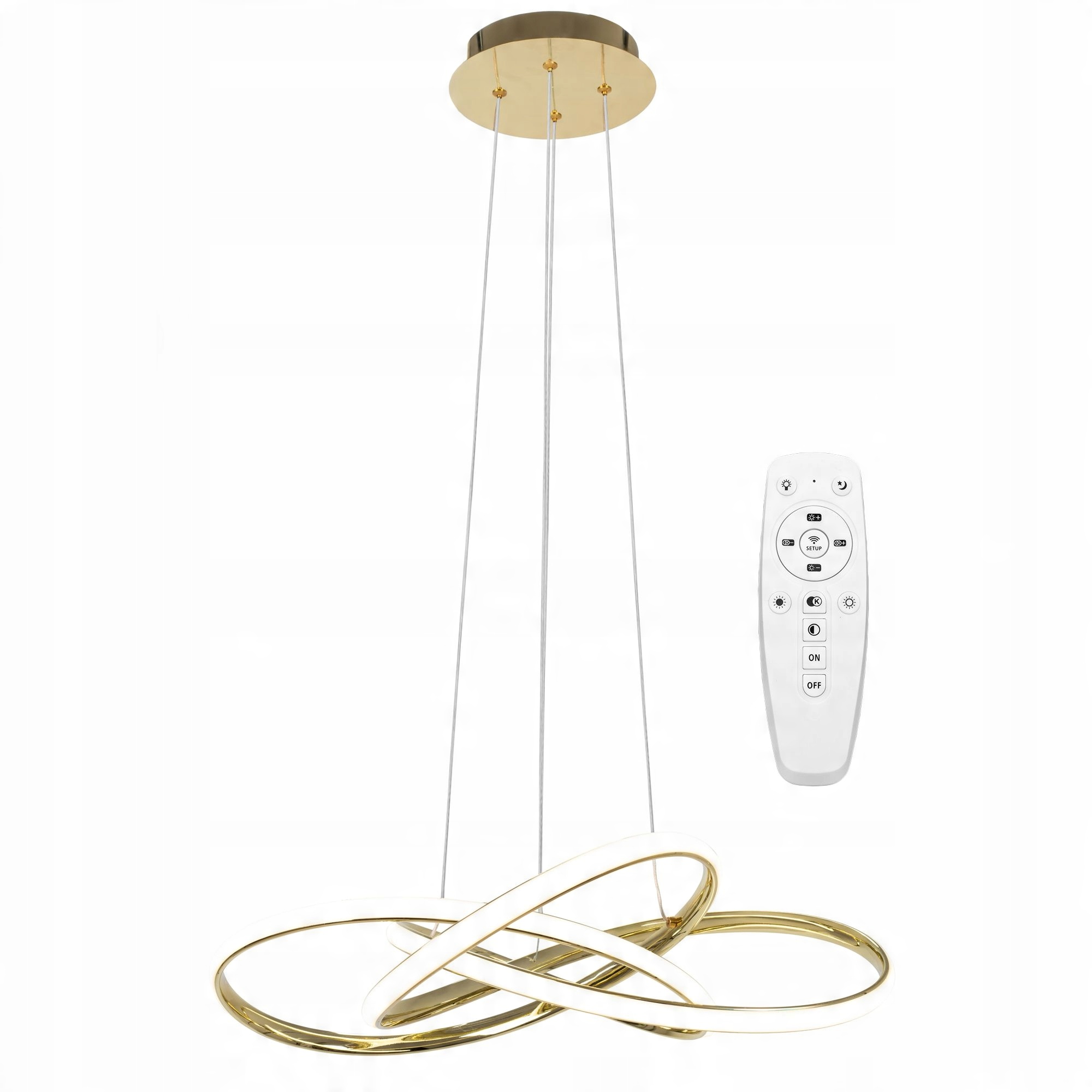 

Lampa APP815 sufitowa Led żyrandol złota pilot