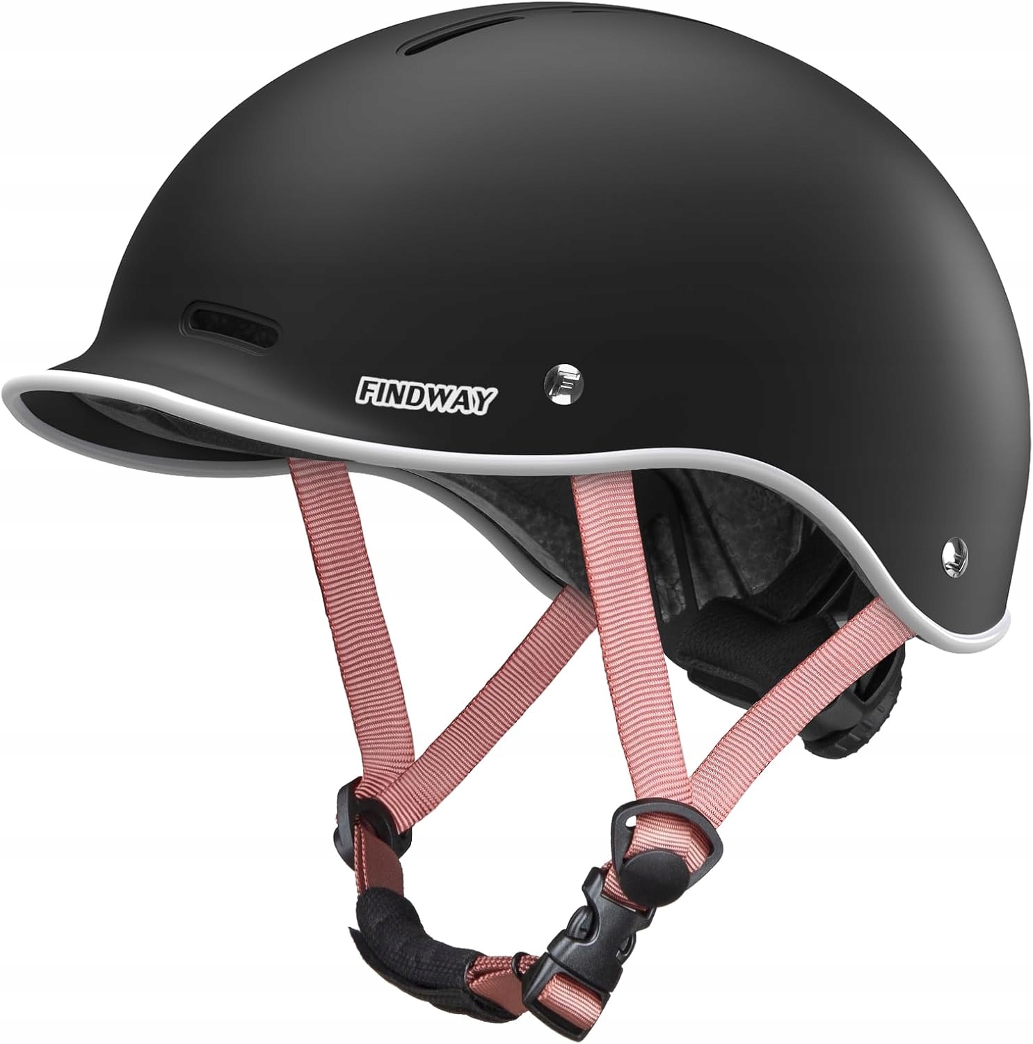 Kask Rowerowy Męski Damski Regulowany Ochronny Czarno Różowy S Findway