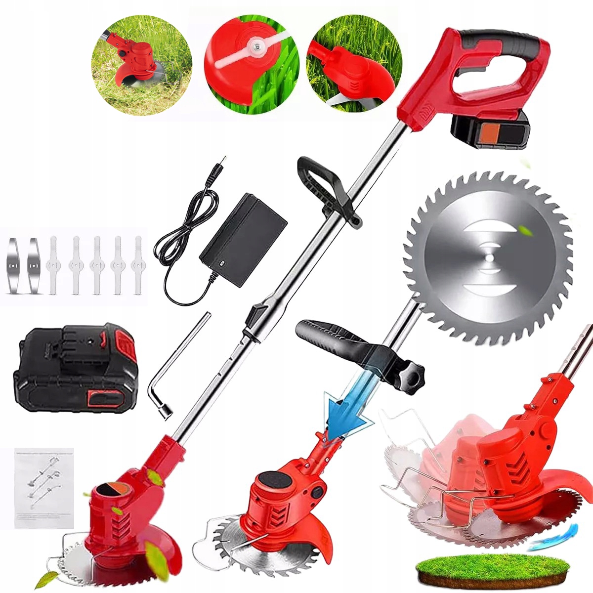 Akumulátorová Výložníková Sekačka Sada 21V 800W 2AKU