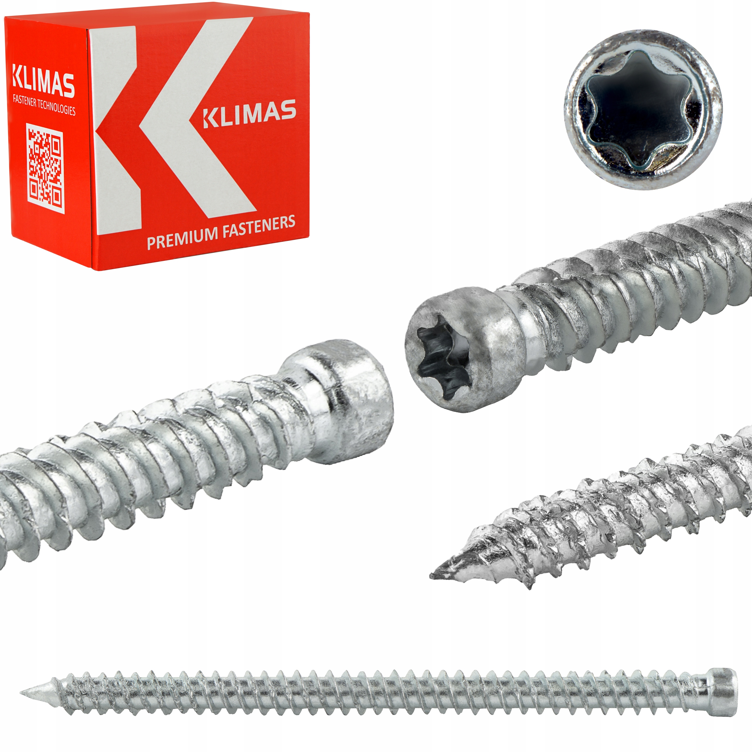 Zárubňové šrouby 7,5x152 mm 100 ks válcové Torx Klimas Whow