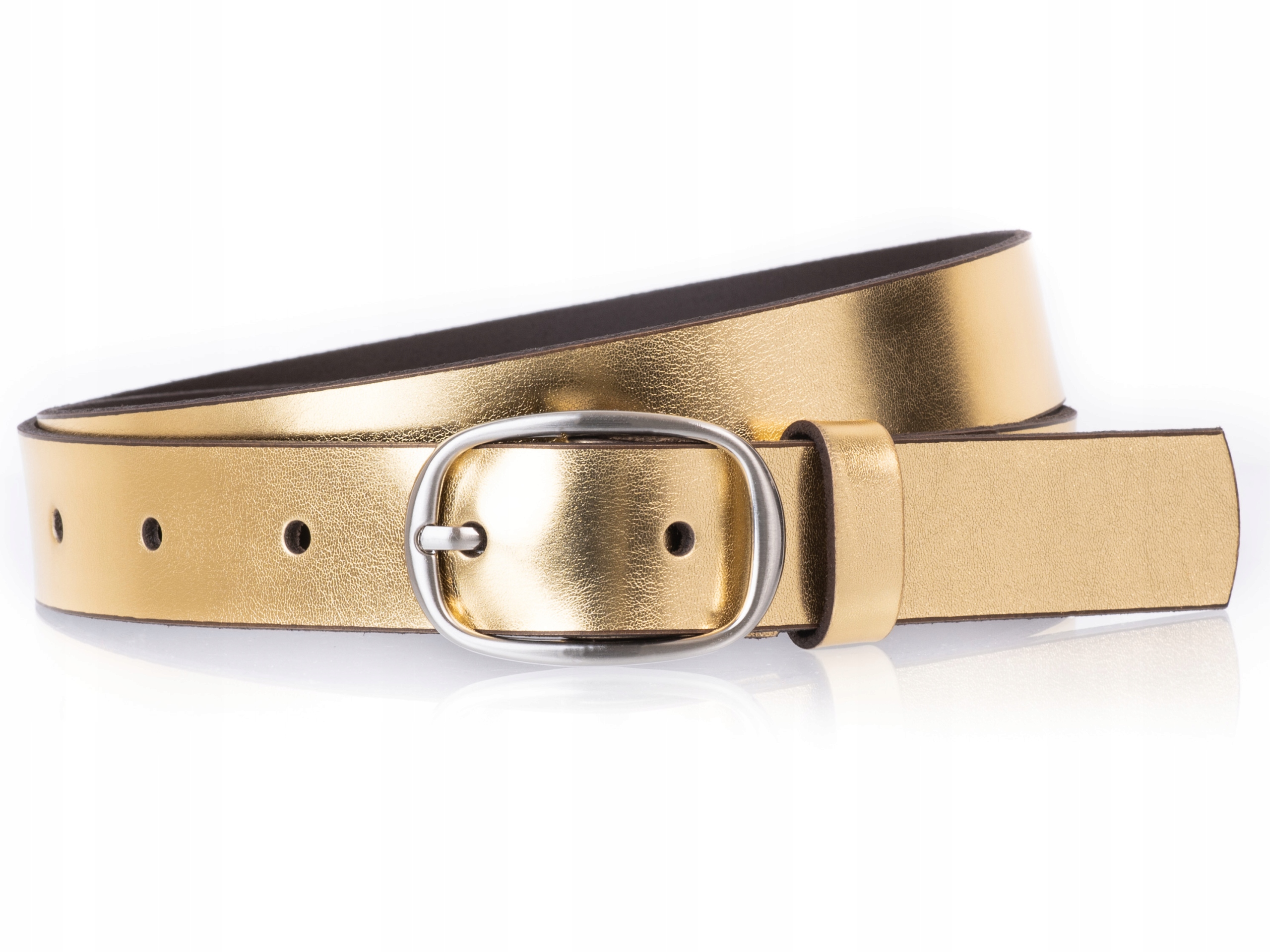 

Pasek do spodni 100% Skórzany Złoty r. 110cm