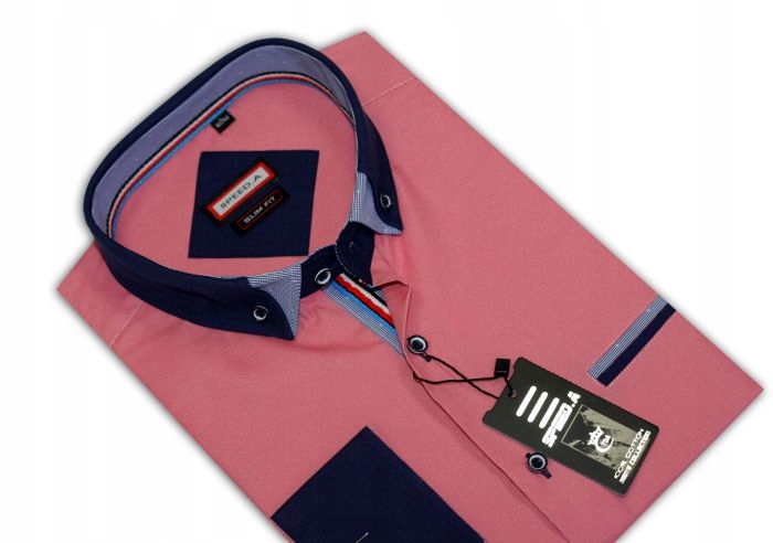 

Mc3 Koszula męska Różowa Paski slim fit 41/42