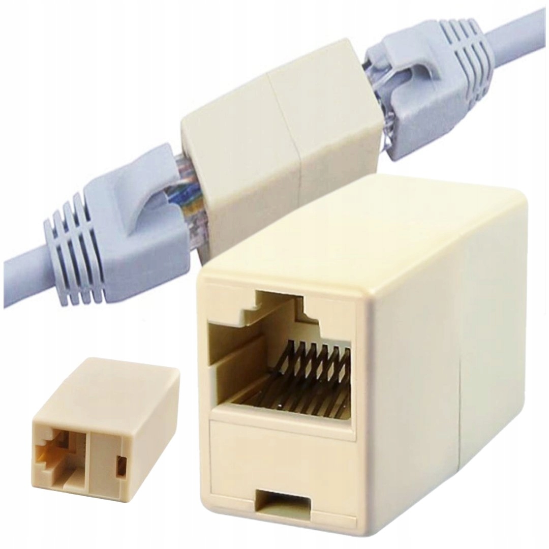 

Łącznik Kabli Sieciowych Adapter RJ45 RJ-45 Złączk