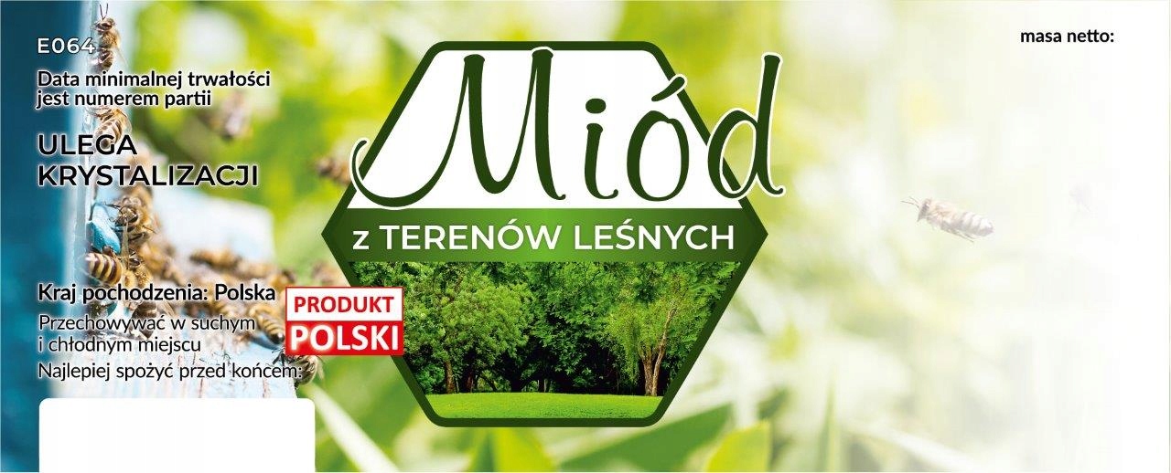 

Etykiety duże na miód z terenów leśnych 100szt