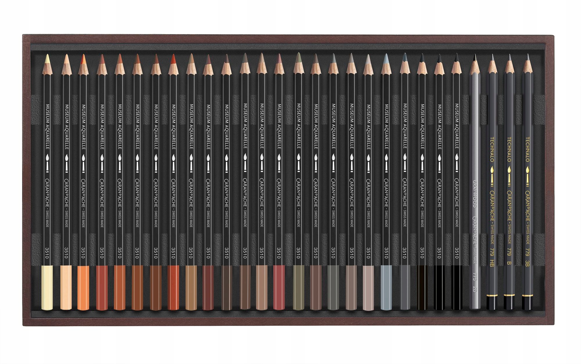 Umělecké akvarelové pastelky "Museum", 76 4, šestihranné, dřevěný box, Ca