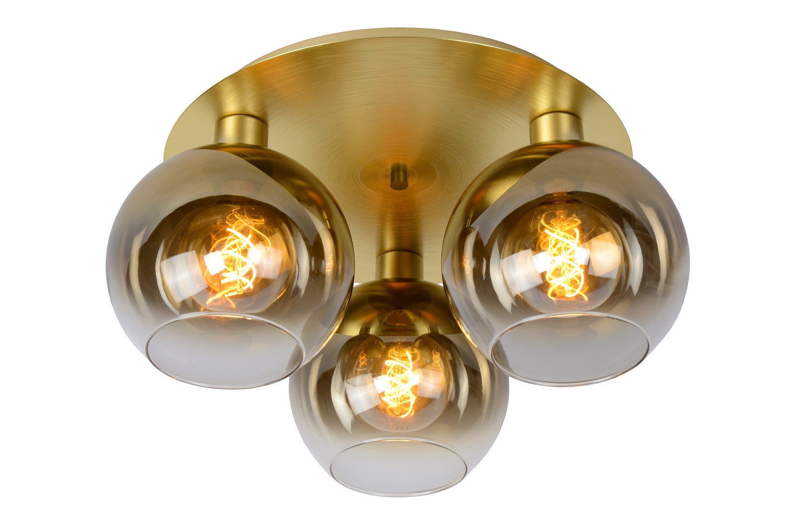 Stropná lampa Lucide Marius 3xE27 zlaté gule 60W kov/sklo
