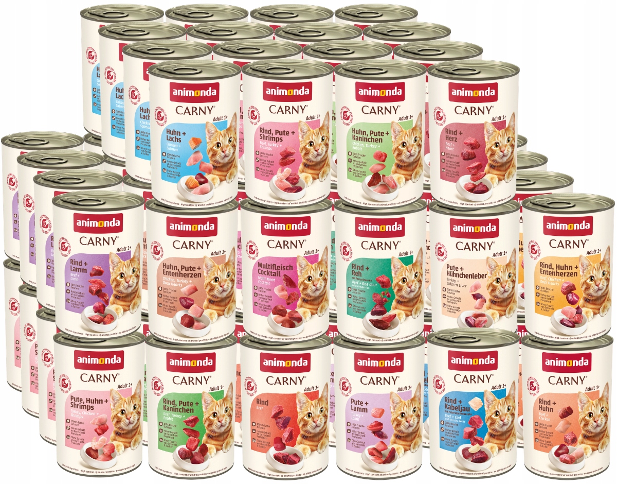 Animonda Carny puszka Zestaw 64x400g – MIX podstawowych smaków
