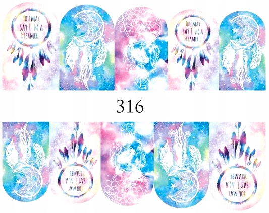 

Naklejki wodne na paznokcie Łapacz Snów nr 316