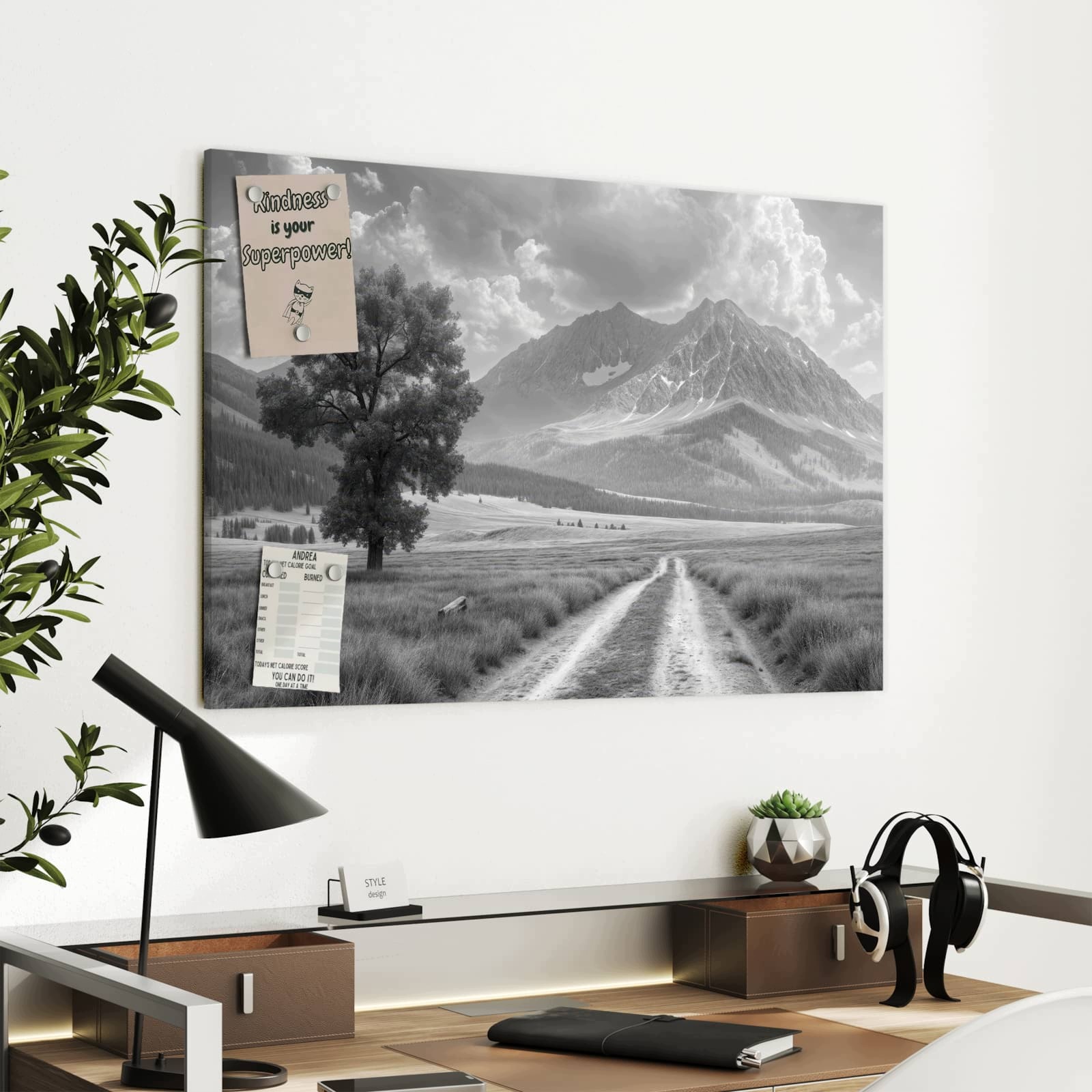 Magnetická tabule Horská krajina Cesta 90 × 60 cm