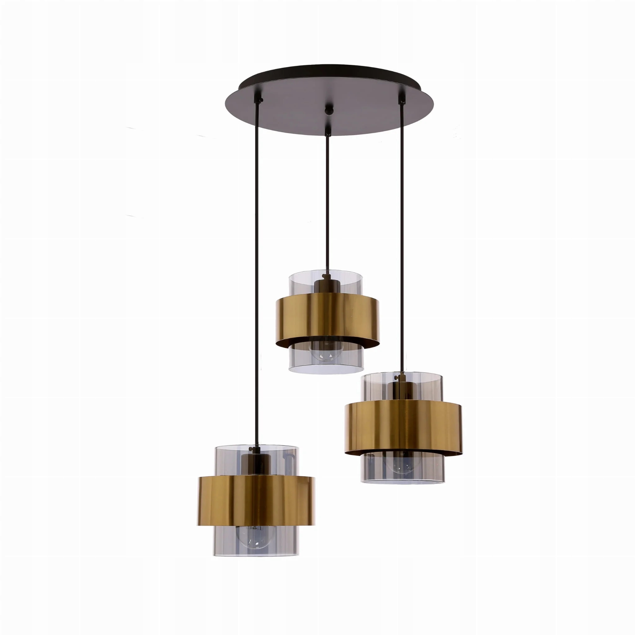 Candellux Luster Spiega 3xE27 60W Čierny/Mosadz IP20