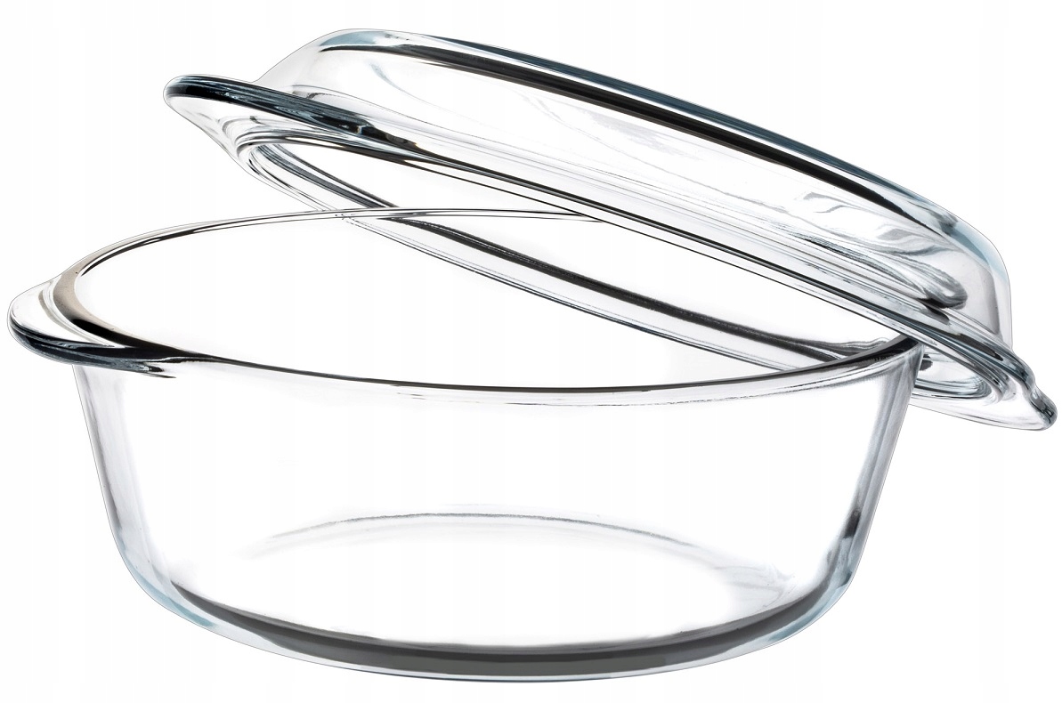 NACZYNIE ŻAROODPORNE OKRĄGŁE Z POKRYWĄ TRWAŁE 3,1L Materiał szkło