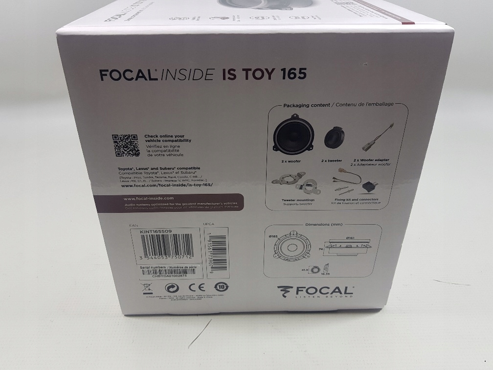 DEDYKOWANE FOCAL IS TOY 165 SYSTEMOWE GŁOŚNIKI DO TOYOTA / LEXUS Kod producenta IS 165 TOY