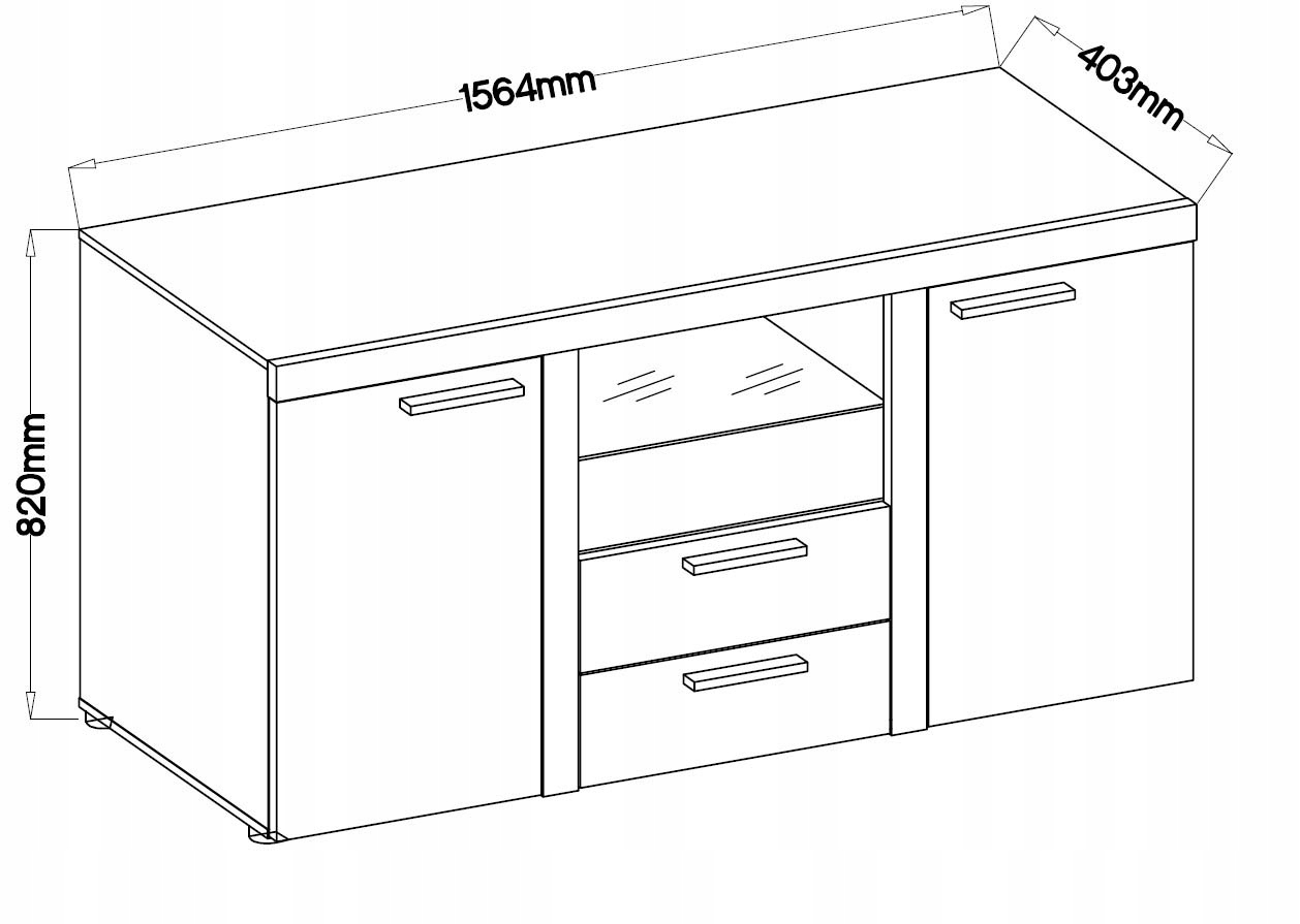 KOMODA 2 SZAFKI 2 SZUFLADY BIAŁA PODŚW. LED RUMBA Kod producenta ZEST KOM RUMBA WH202F2S BIALY + LED 2 BI