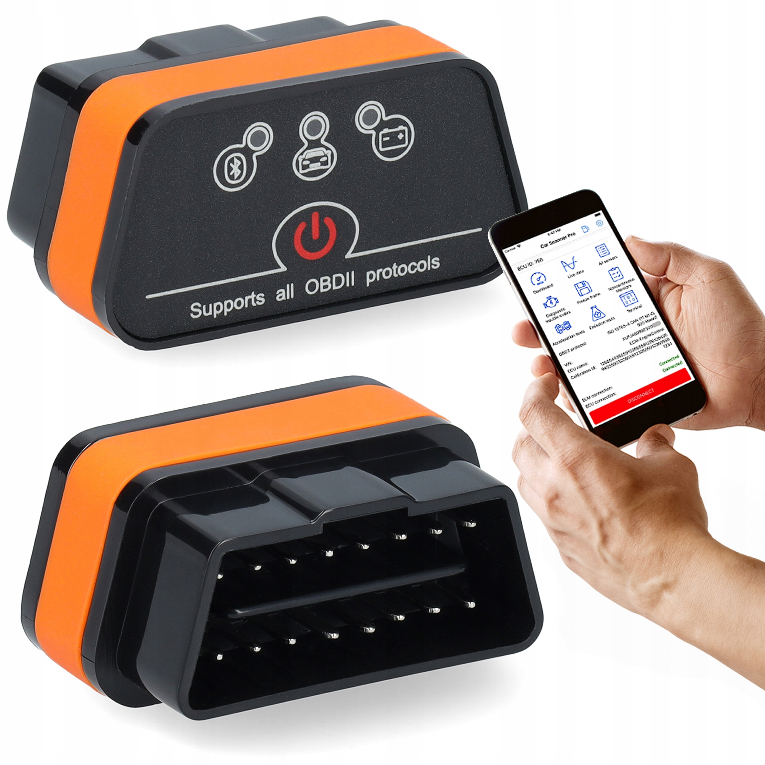 Interfejs Diagnostyczny Tester Konnwei KW903 OBD2 Bt 5.2 Android iOS Polski
