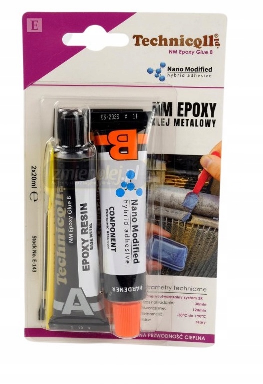 

Klej metalowy epoksydowy 2x20ml Technicqll E-143