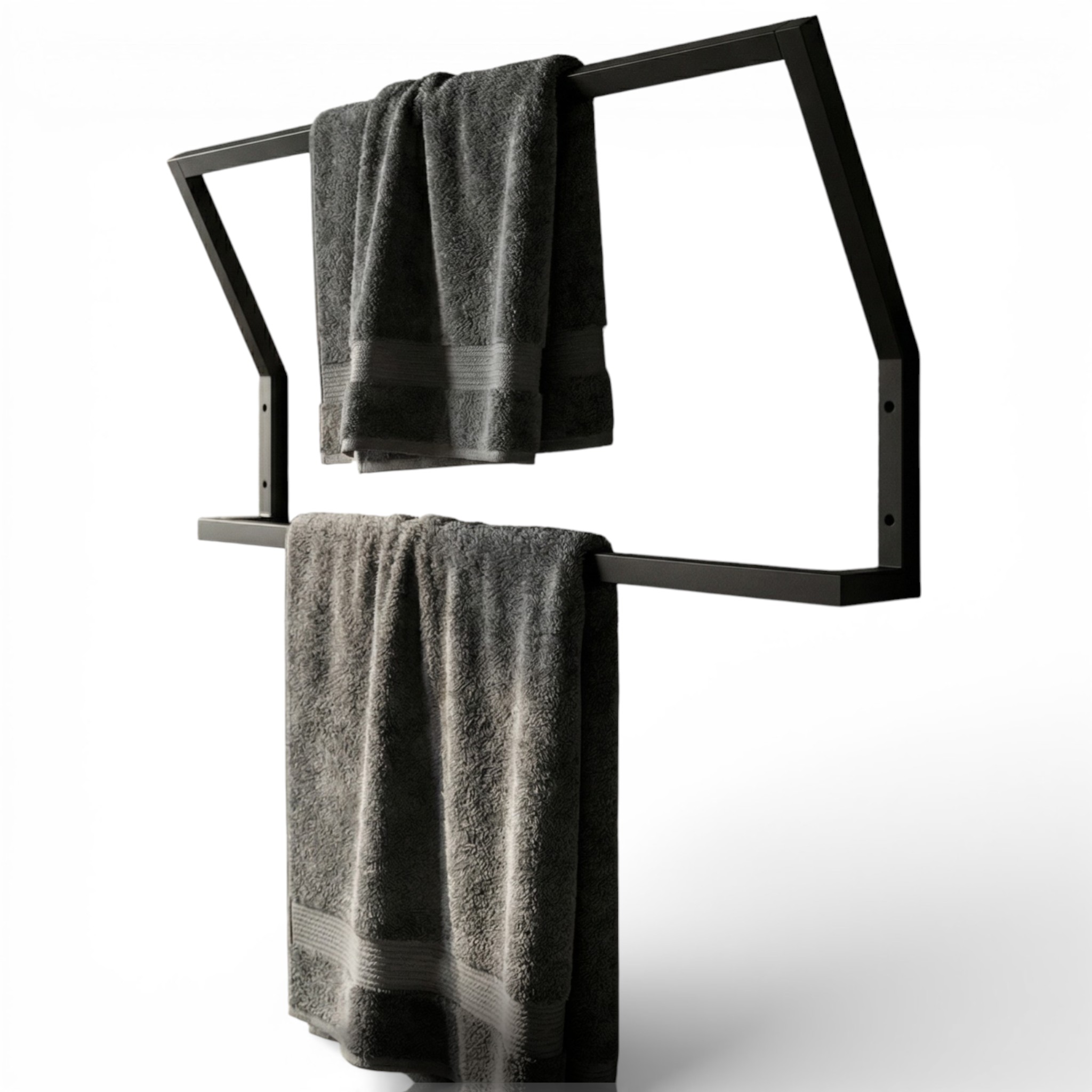 Věšák na ručníky do koupelny Držák černý Loft 60 cm