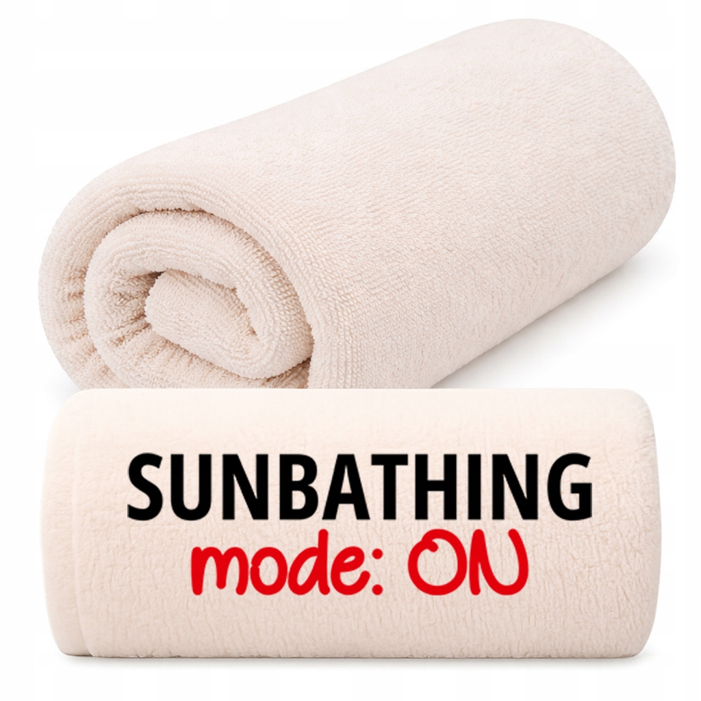 Osuška 50X100 Na Dovolenku, Mäkká Výšivka, Ecru Sunbathing Mode